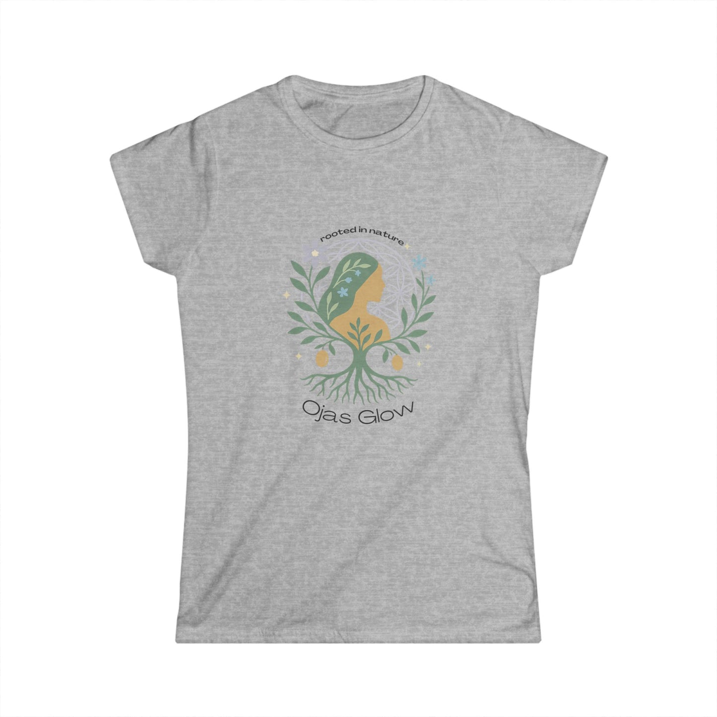 Ojas Glow Women's Softstyle Tee - Nature Inspired Tee, Eco-Friendly T-Shirt, Gift for Her, Casual Wear, Summer Outfit