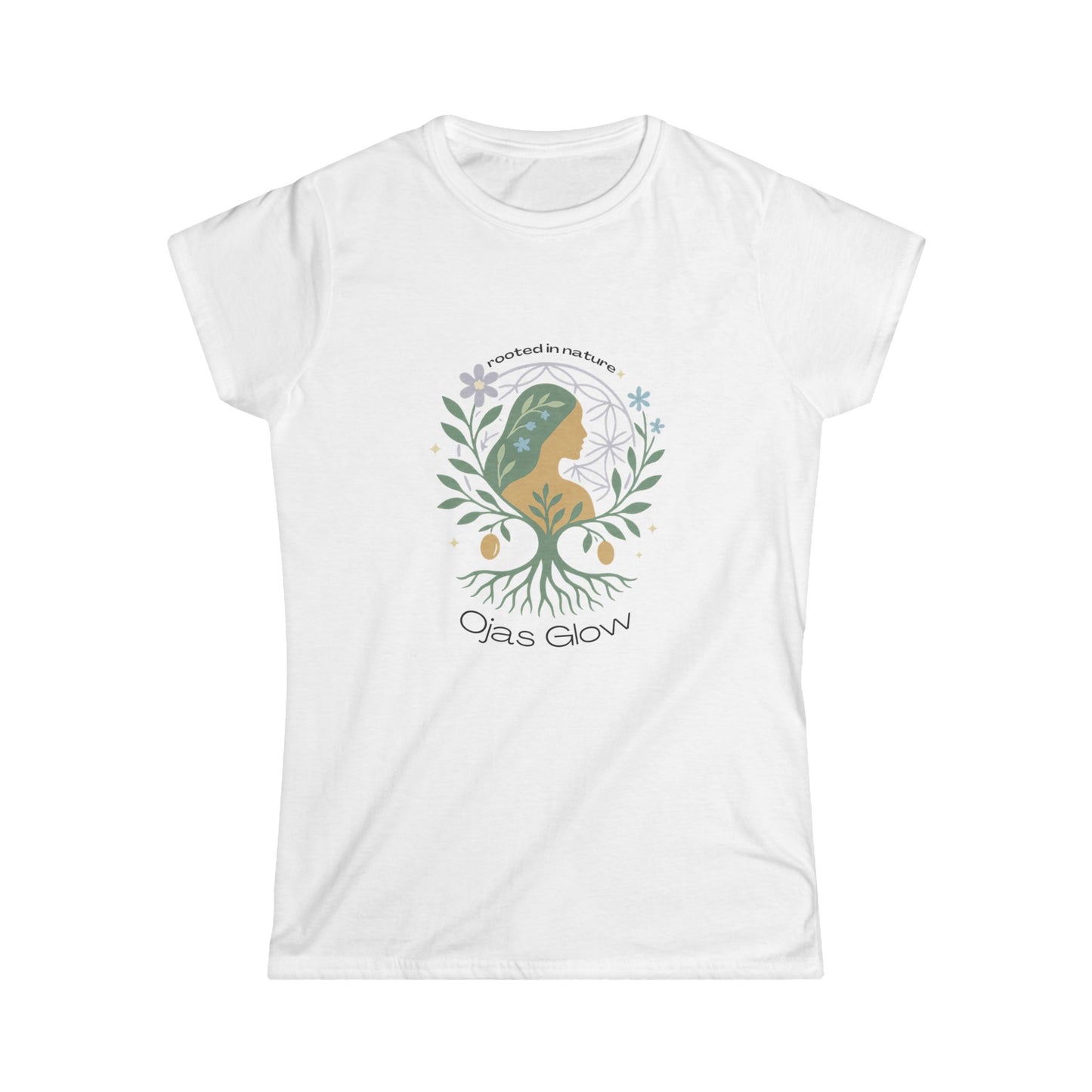 Ojas Glow Women's Softstyle Tee - Nature Inspired Tee, Eco-Friendly T-Shirt, Gift for Her, Casual Wear, Summer Outfit