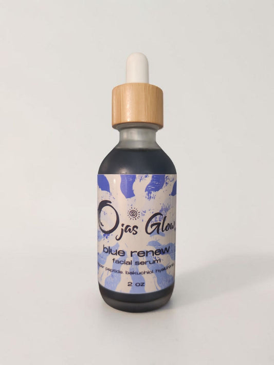 Ojas Glow Blue Renew Facial Serum w/ Copper Peptide, Bakuchiol, Hyaluronic