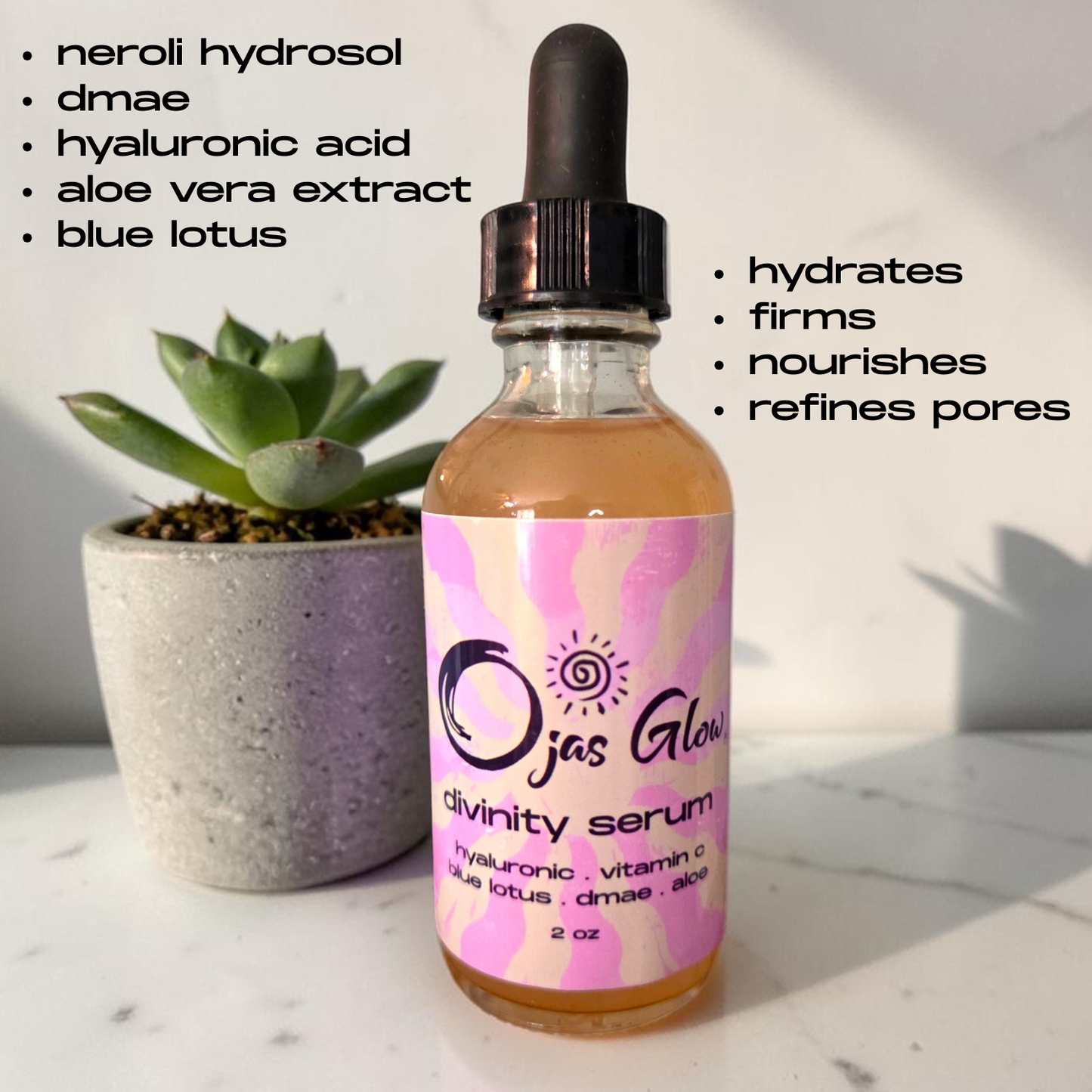 Ojas Glow Divinity Serum with Hyaluronic Acid and Blue Lotus